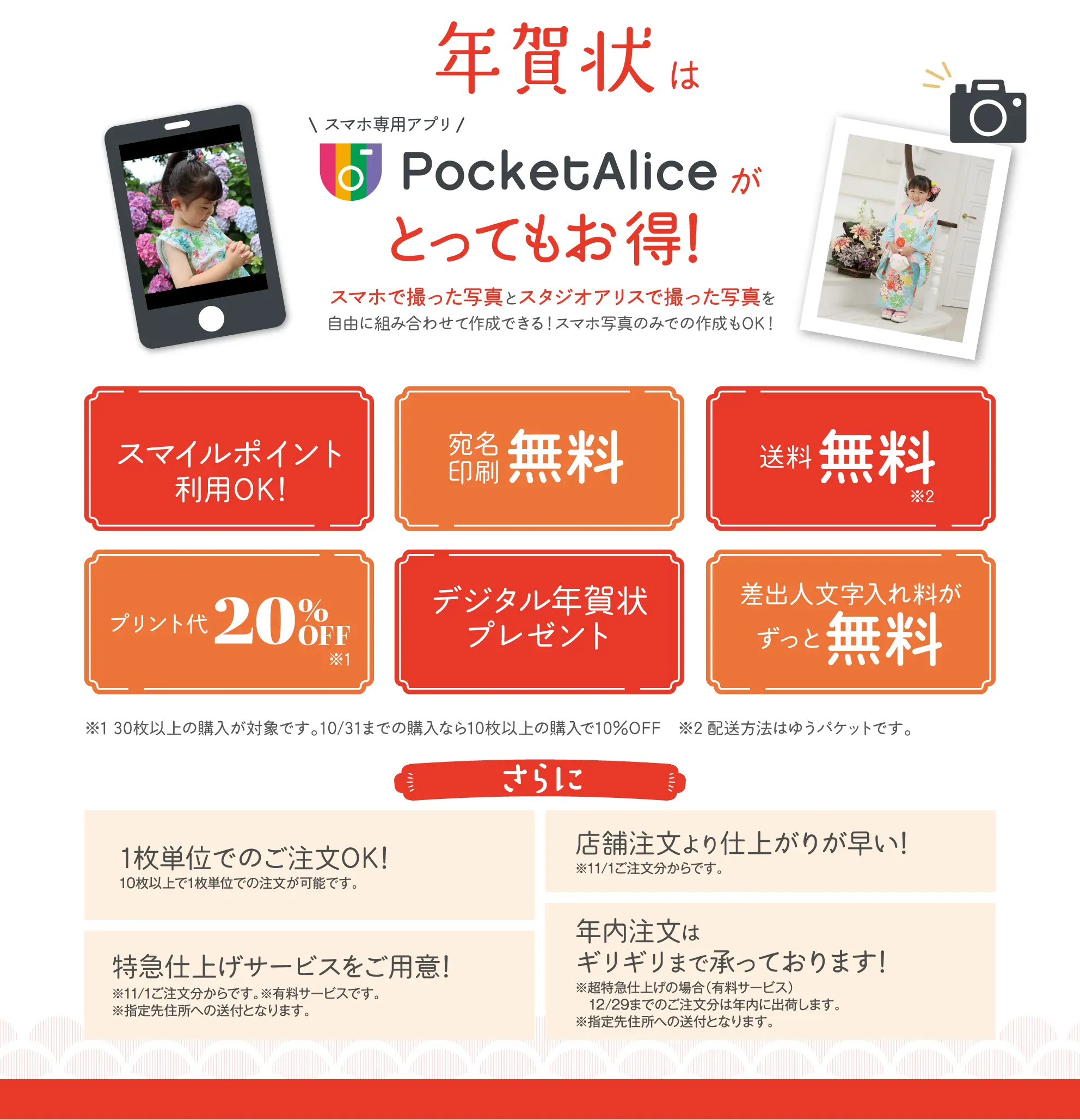 年賀状はPocketAliceがとってもお得！