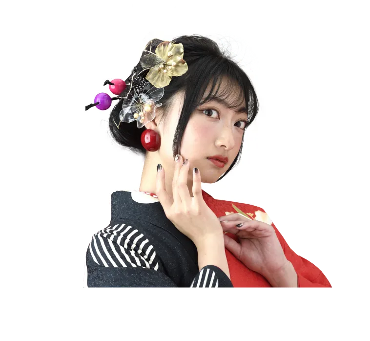 着物に負けないメリハリメイク